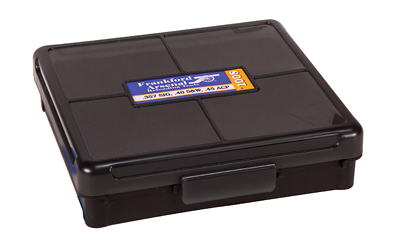 Frankford Arsenal Hinge-Top Ammo Box, 1008, 100 Rounds, Fits 10MM, 40S&W and 45ACP, Smoke Gray, Plastic 1083798