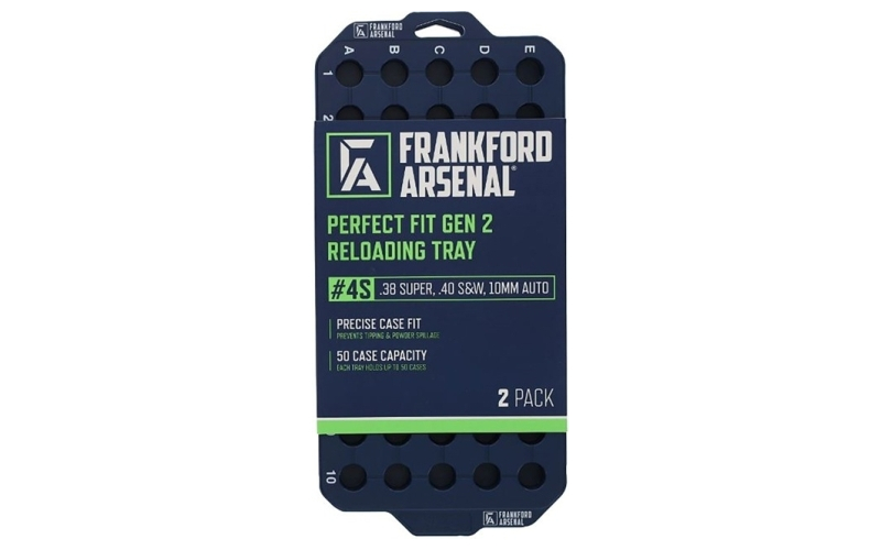 Frankford Arsenal #4s perfect fit gen2 reload tray .38 super .40 s&w 2pk 50 rd