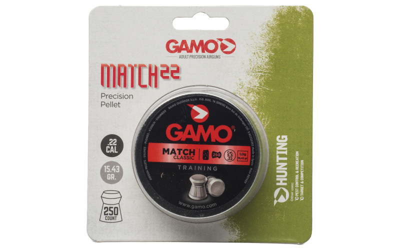GAMO MATCH PELLETS FLT NSE .22 250CT