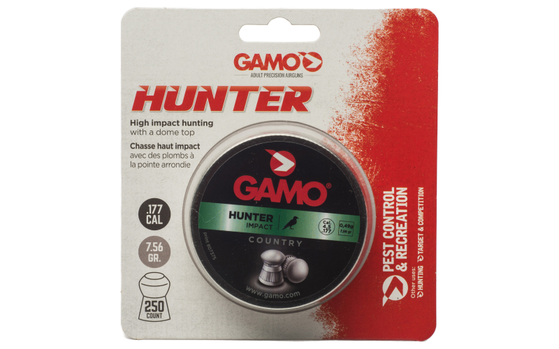 Gamo USA Gamo Hunter, Pellets, .177 Pellet, Round Nose, Tin, 250 Count 6320824BT54