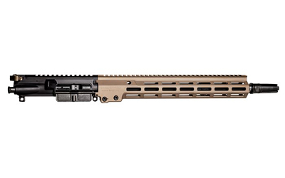 Geissele Automatics URG-I, Near Clone, Complete Upper Receiver, 5.56 NATO, 14.5" (16" OAL) Barrel, 1:7 Twist, Pinned and Welded Surefire 4 Prong Flash Hider, Desert Dirt Color 13.5" SMR MK16 M-LOK Free Float Handguard, Desert Dirt Color Geissele Airborne Charging Handle, Geissele Reliability Enhanced Bolt Carrier Group, Fits AR-15, Anodized Finish, Black, Includes Super 42 Braided Wire Buffer Spring and H1 Buffer 08-159