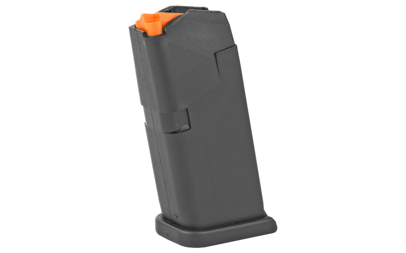 Glock OEM Magazine, 9MM, 10 Rounds, Fits GLOCK 26, Cardboard Style Packaging, Polymer, Black, Orange Follower, Gen5 33377