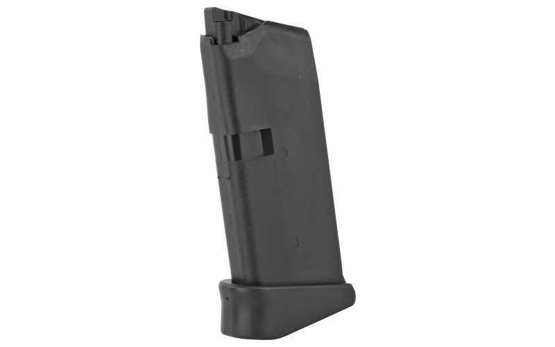 Glock OEM Magazine, 9MM, 6 Rounds, Fits GLOCK 43, Grip Extension, Cardboard Style Packaging, Polymer, Black MF08855