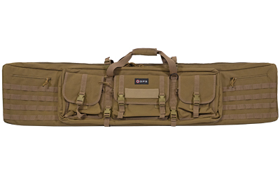 GPS Tactical Double Rifle Case, Flat Dark Earth, 55", 600 Denier Polyester GPS-DRC55-FDE