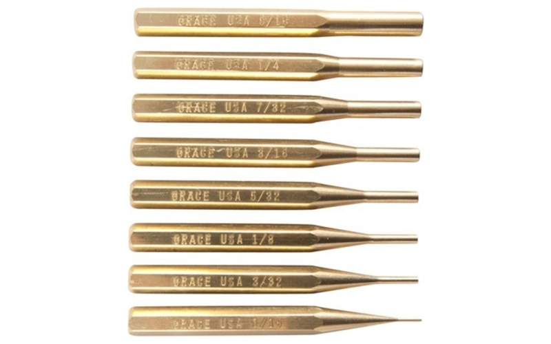Grace Usa Brass pin punch set, 8 pc