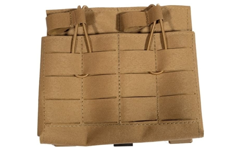 Grey Ghost Gear Double 7.62 Mag Pouch, Fits 7.62NATO/308WIN AR Magazines, Laminate Nylon, Includes a Bungee Retention Strap to Allow for Silent Removal of your Magazine, Attaches to any MOLLE/PALS Style Webbing, Coyote Brown 1051-14