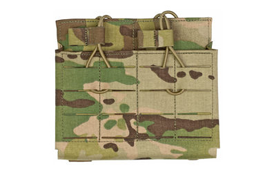 Grey Ghost Gear Double 7.62 Mag Pouch, Fits 7.62NATO/308WIN AR Magazines, Laminate Nylon, Includes a Bungee Retention Strap to Allow for Silent Removal of your Magazine, Attaches to any MOLLE/PALS Style Webbing, Multicam 1051-5