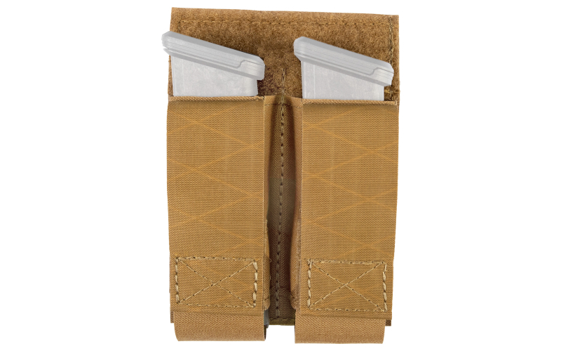 Grey Ghost Gear Double Pistol Magna Mag Pouch, Laminate Nylon, the Pouch Attaches to any MOLLE/PALS Style Webbing With Two Included Malice Clips, Coyote Brown GTG0380-14