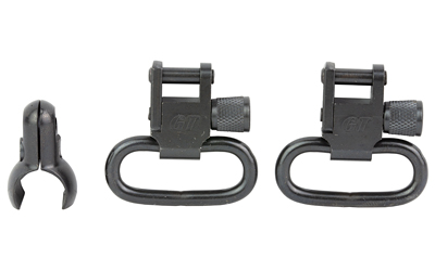 GrovTec GTSW40, Two Piece Barrel Band, Black Oxide Finish, Black, Includes (2) GT Locking Swivels, (1) .420" - .470" Clip On Stud, (1) Wood Screw Stud, (2) Spacers GTSW40