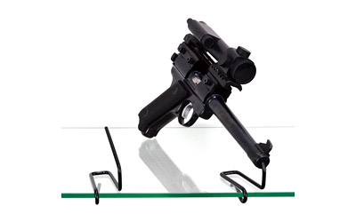 Gun Storage Solutions Handgun Front Kikstands, Vinyl Coated, Fits Guns As Small As .22 Caliber, 1 Per Stand, Attaches To Back of Shelf, Black FKIK10