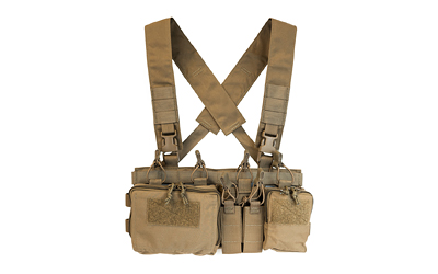 Haley Strategic Partners D3CR-H, Chest Rig, Supports .308 Platforms, Nylon Construction, Coyote Brown, Includes (4) Rifle Magazine Pouches, (2) Pistol Pouches, (1) Large Pouch, (1) Small Pouch D3CRH-1-1-COY