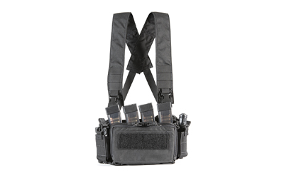 Haley Strategic Partners D3CR Micro, Chest Rig, Nylon Construction, Black, Includes (1) Large Open Pouch, (2) Pistol Magazines, (1) Pouch D3CRM-1-1-BLK