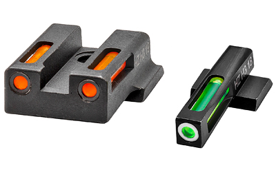Hi-Viz LightWave H3, Fits Smith & Wesson M&P 9 SHIELD EZ, Tritium/Fiber Optic Night Sights, Green Front with White Ring and Orange Rear 9EZN421