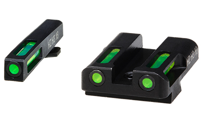 Hi-Viz LiteWave H3 Tritium/Litepipe Night Sights, Fits Glock 17/19/26/27/33/34, Green Front and Rear GLN325