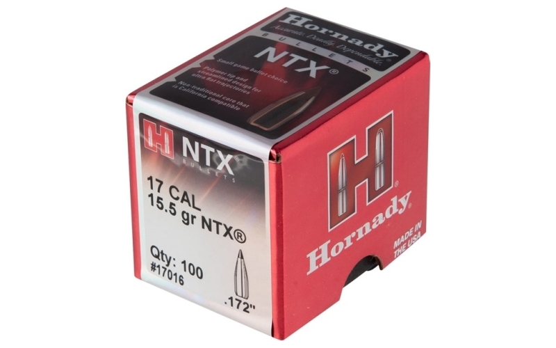 Hornady Ntx 17 caliber (0.172'') polymer tipped 15.5gr 100/box