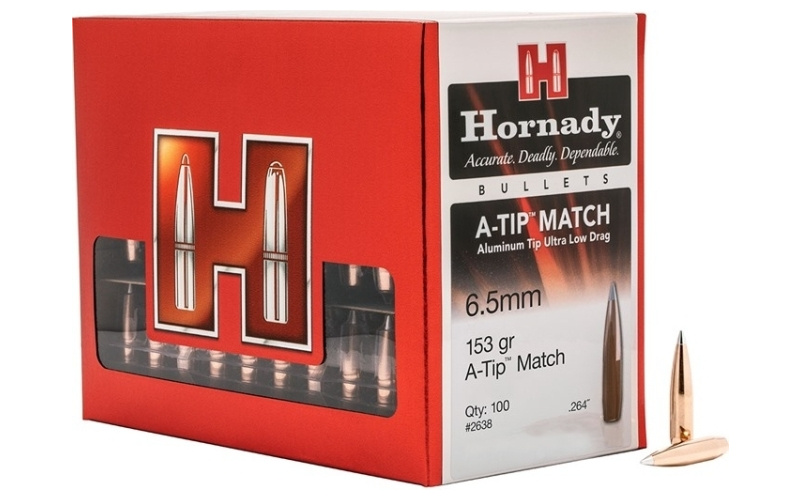 Hornady A-tip match 6.5mm (0.264'') aluminum tip 153gr 100/box