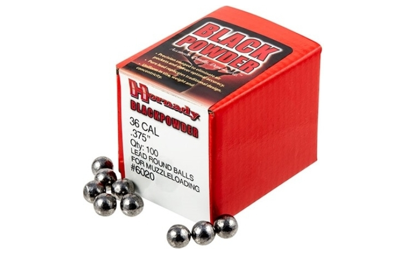 Hornady Round balls 36 cal (.375'') lead round ball 100/box