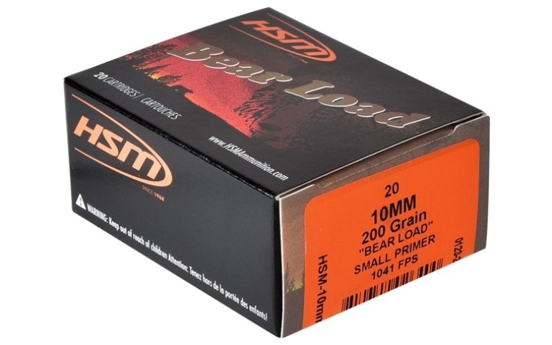 Hsm Ammunition 10mm auto 200gr round nose flat point 20/box