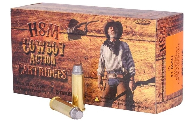 Hsm Ammunition 41 remington magnum 210gr lead semi wad cutter 50/box