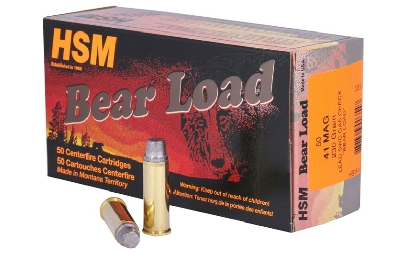 Hsm Ammunition 41 remington magnum 230gr semi wad cutter gas check 20/box