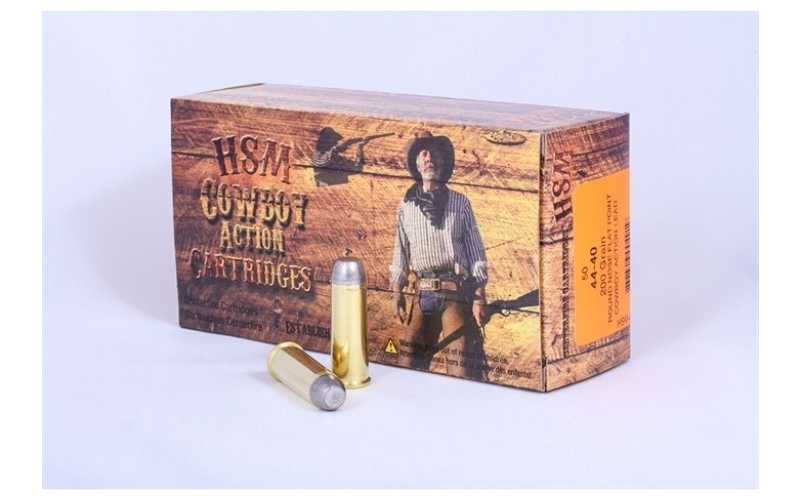 Hsm Ammunition 44-40 winchester 200gr lead round nose flat point 50/box
