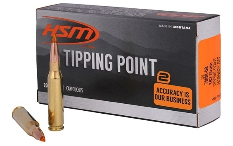 Hsm Ammunition 7mm-08 remington 162gr hornady sst jacketed soft point 20/bx