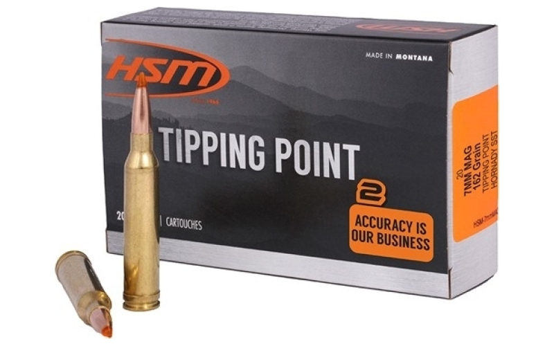 Hsm Ammunition 7mm rem mag 162gr hornady sst jacketed soft point 20/box