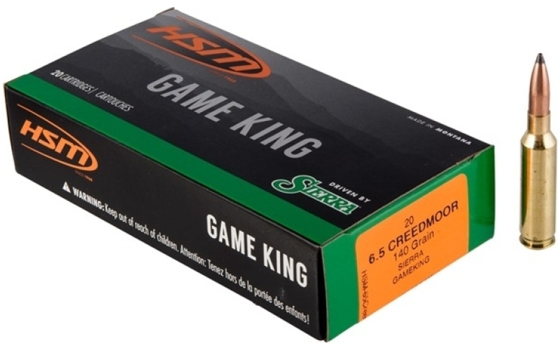 Hsm Ammunition 6.5mm creedmoor 140gr spitzer boat tail 20/box