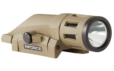 INFORCE WML-Weapon Mounted Light, White/IR Multifunction Weaponlight, Gen 2, Fits Picatinny, Flat Dark Earth Finish, 400 Lumen for 1.5 Hours, White LED, Secondary IR LED 100mW, 4 Hours, Constant/Momentary/Strobe, Strobe Disable W-06-2