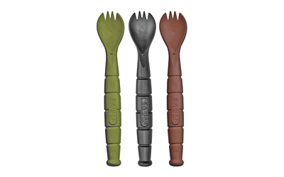 KA-BAR Knives Field Kit Spork, Survival Tool, Three Pack, Brown Green and Black, Creamid Construction 9909MIL