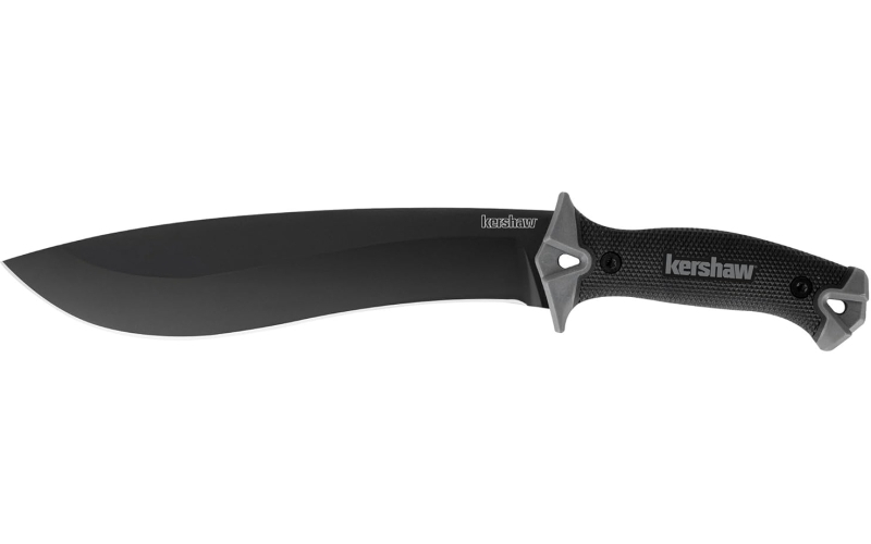 Kershaw Machete, 10" Fixed Blade Knife, Plain Edge, Carbon/Powdercoat, Includes Machete Sheath 1077