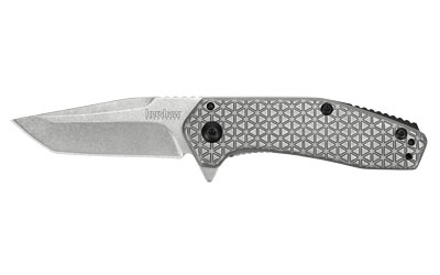 Kershaw CATHODE, Folding Knife/Assisted, 4CR14, Stonewashed, Plain, Drop Point, SpeedSafe, Flipper, FRAME Lock, Reversible Carry, 2.25", Steel, Stonewashed, Box 1324