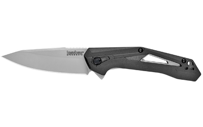Kershaw Airlock, 3" Folding Knife/Assisted, Drop Point, Plain Edge, 4CR13 Bead Blasted, Black Glass-Filled Nylon Handle 1385