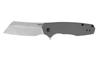 Kershaw WHARF, Folding Knife, Flipper Assisted Opening, Plain Edge, 8Cr13Mov Steel, Matte Finish, Silver, Gray Glass Filled Nylon Handle, 2.8" Blade, 6.7" Overall Length, Includes Deep Carry Pocket Clip, Liner Lock 1414