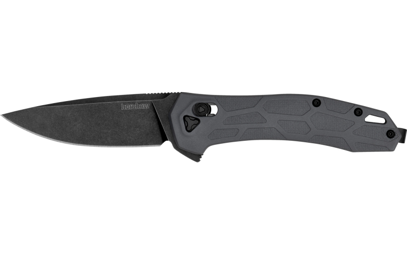 Kershaw Covalent, Folding Knife, Flipper Assisted Opening, Plain Edge, D2 Tool Steel, Black Oxide Coating, Glass Filled Nylon Handle, 3.2" Blade, 7.6" Overall Length, Includes Deep Carry Pocket Clip 2042