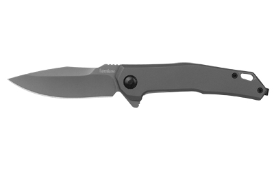 Kershaw Helitack, Folding Knife, Flipper Assisted Opening, Plain Edge, 8Cr13MoV Steel, Gray PVD Coating, Stainless Steel Handle, 3.26" Blade, 7.75" Overall Length, Includes Deep Carry Pocket Clip, Frame Lock 5570