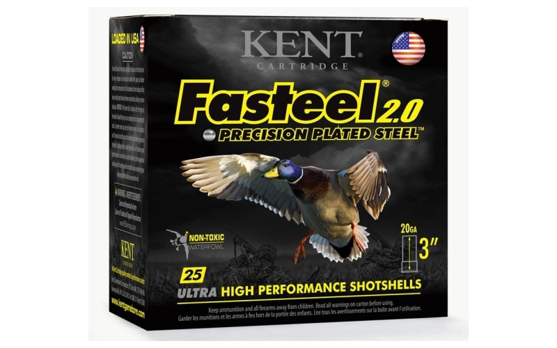 Fasteel 2.0 precision plated steel 20ga 3" 7/8oz #2 1550fps 25rd