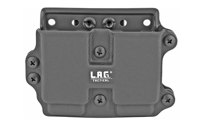 L.A.G. Tactical, Inc. MCS, Double Magazine Carrier, Fits 9/40 Full Size Magazines, Kydex, Black Finish 34007