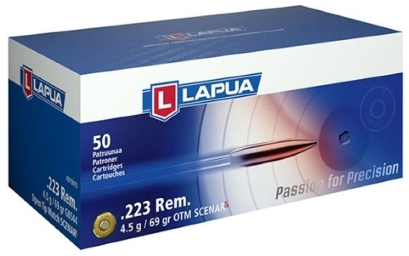 Lapua 223 remington 69gr open tip match 50/box