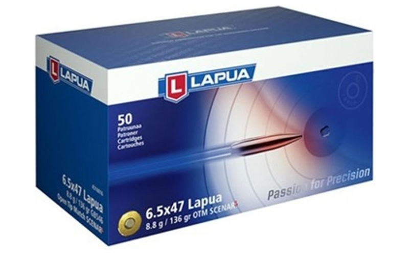 Lapua rifle ammo  6.5x47  136 gr scenar-l otm bx/50
