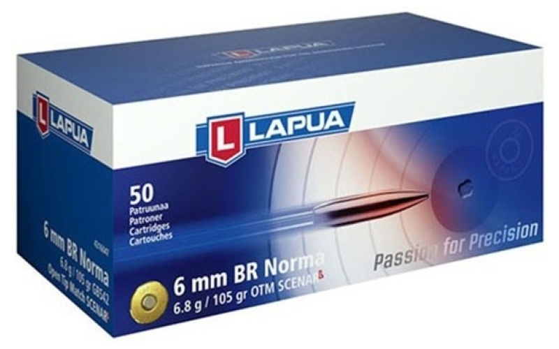 Lapua 6mm br norma 105gr open tip match 50/box