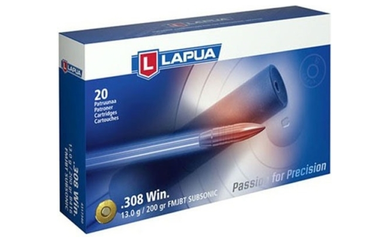 Lapua 308 winchester 200gr fmj subsonic 20/box