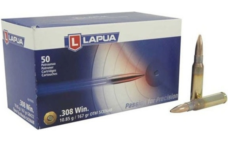 Lapua 308 winchester 167gr open tip match 50/box