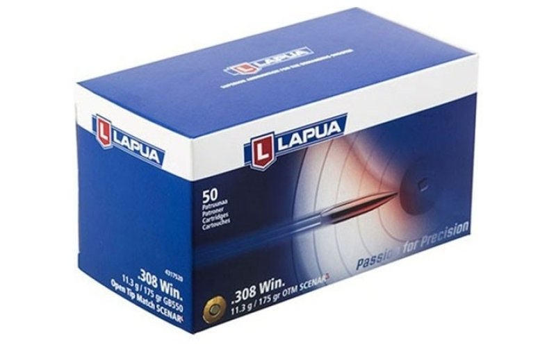 Lapua 308 winchester 175gr open tip match 50/box