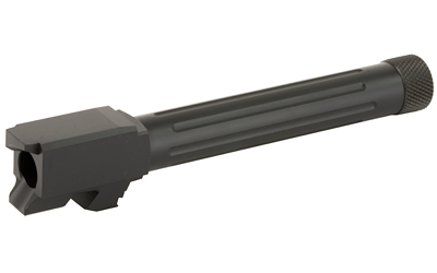 Lone Wolf Distributors AlphaWolf Barrel, 9MM, Salt Bath Nitride Coated, Threaded/Fluted, 416R Stainless Steel, Conversion to 9mm Stock Length, Fits Glock 22/31 Gen 1-4, Includes Thread Protector, Made in the USA AW-229TH