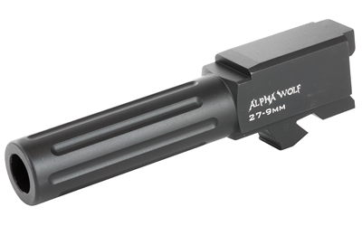 Lone Wolf Distributors AlphaWolf Barrel, 9MM, Salt Bath Nitride Coated, Fluted, 416R Stainless Steel, Conversion to 9mm Stock Length, Fits Glock 27/33, Made in the USA AW-279N