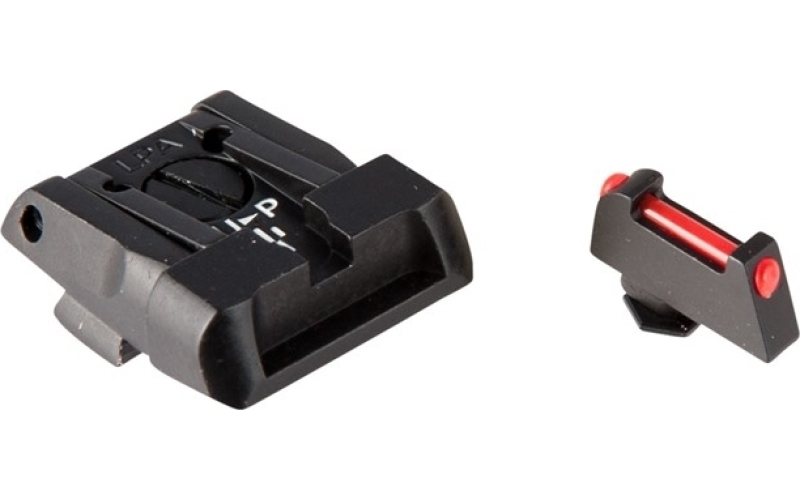 L.P.A. Sights Fully adjustable sight set, black r/fiber optic front