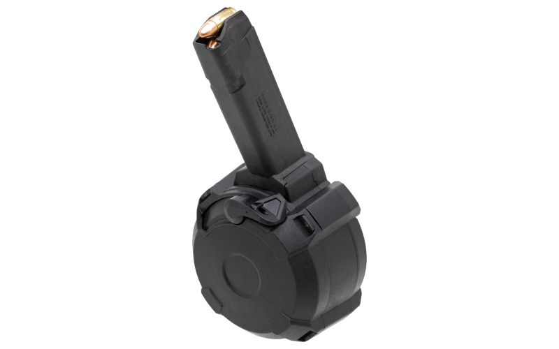Magpul Industries PMAG D-50, 9MM, 50 Rounds, Drum, Fits Double Stack 9MM Glocks, Black MAG1033-BLK