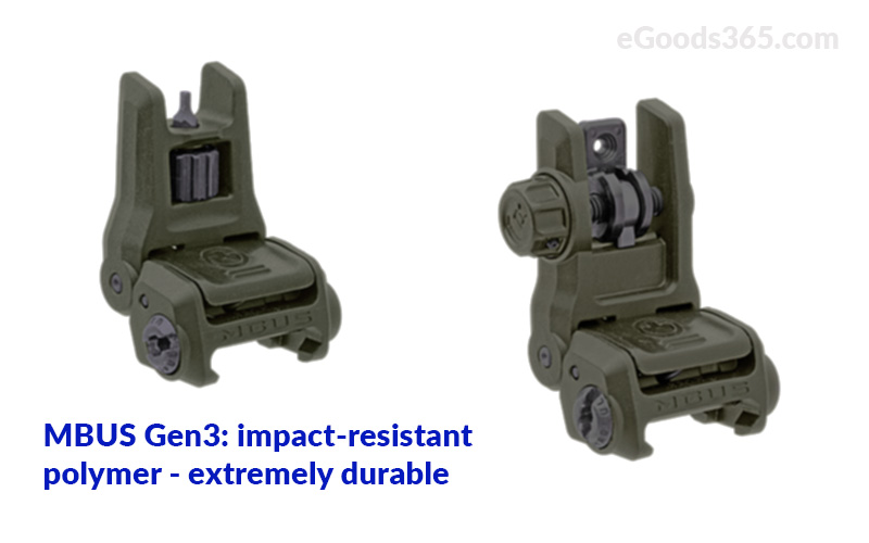 MAGPUL MBUS 3 FRONT & REAR SIGHT COMBO OD GREEN