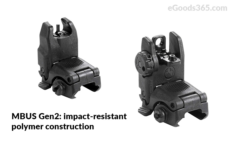 MAGPUL MBUS FRONT AND REAR FLIP SIGHT GEN 2 BLACK